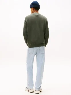 Tommy Jeans miesten neulepsuero, TJM SLIM ESS SWEATER EXT Armeijanvihreä