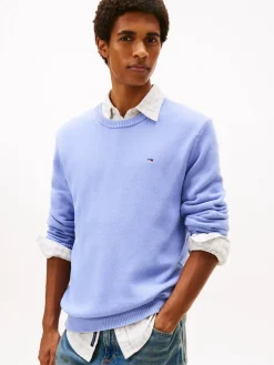 Tommy Jeans miesten neulepusero TJM Slim ESS Sweater EXT, vaaleansininen
