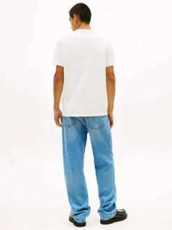 Tommy Jeans miesten t-paita TJM REG SIGNATURE STRIPE T EXT, valkoinen