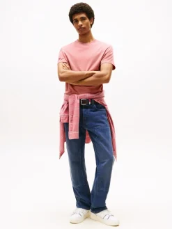 Tommy Jeans miesten t-paita, TJM SLIM LINEAR CHEAST TEE Vaaleanpunainen