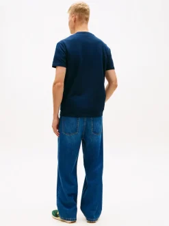 Tommy Jeans miesten t-paita TJM REG SIGNATURE STRIPE T EXT, tummansininen