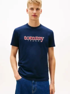 Tommy Jeans miesten T-paita TJM REG APPLIQ GRAPHIC SS T EXT, tummansininen