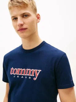 Tommy Jeans miesten T-paita TJM REG APPLIQ GRAPHIC SS T EXT, tummansininen