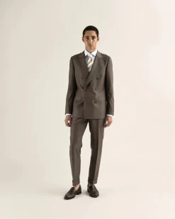 Turo puvunhousur Hanko 3 Pleated Trousers Vitale, ruskea