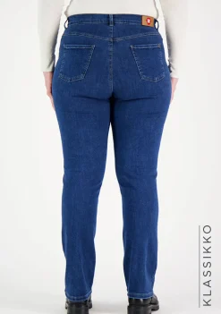 Very Nice Naisten Farkut, Caramel 7345 Curvy Fit Indigo