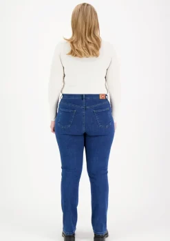 Very Nice Naisten Farkut, Caramel 7345 Curvy Fit Indigo