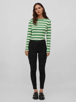 Vila housut, VICARGO RW 7/8 PANT Musta