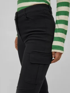 Vila housut, VICARGO RW 7/8 PANT Musta