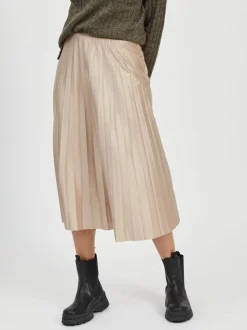 Vila, Naisten Hame, Vinitban Skirt Vaalea Beige