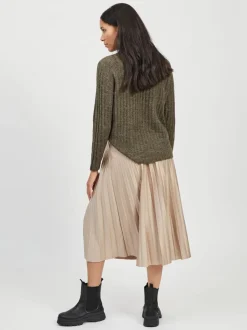 Vila, Naisten Hame, Vinitban Skirt Vaalea Beige