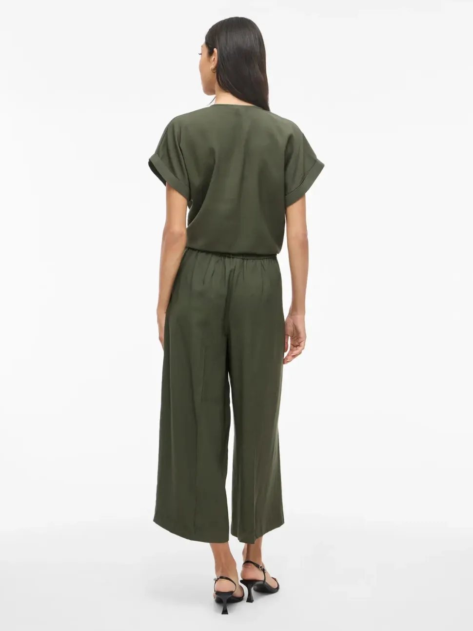 Vila naisten housut, VIMARLEE HW WIDE CULOTTE PANTS Deep Depths