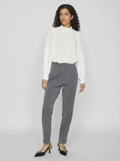 Vila Naisten Housut, VIVARONE HW PANTS-NOOS Tummanharmaa