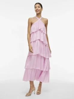 Vila naisten juhlamekko, VIFILUKA H/N S/L ANKLE Vaaleanpunainen
