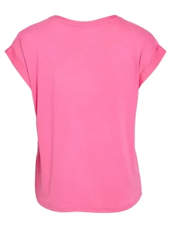 Vila naisten lyhythihainen toppi K-Viellette S/S Satin Top - NOOS, Sangria Sunset