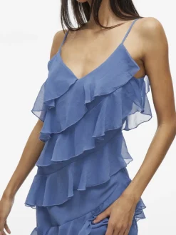 Vila naisten mekko, VILUNA STRAP DRESS Bijou Blue