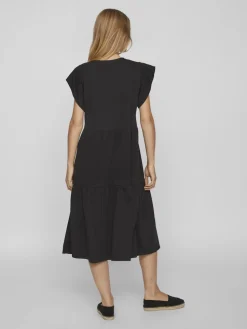Vila naisten mekko, VISUMMER S/S MIDI DRESS Black