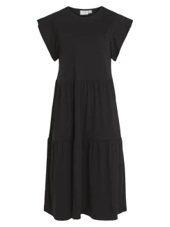 Vila naisten mekko, VISUMMER S/S MIDI DRESS Black