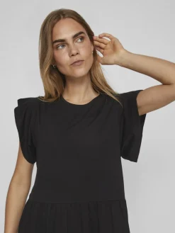 Vila naisten mekko, VISUMMER S/S MIDI DRESS Black