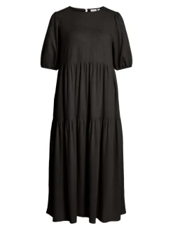 Vila naisten mekko, VISUMMER LIN 2/4 MIDI DRESS Black