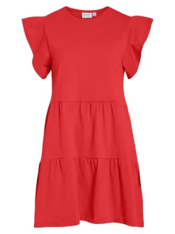Vila Naisten Mekko, VISUMMER SS DRESS Punainen