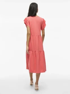 Vila naisten mekko, VISUMMER S/S MIDI DRESS Dubarry