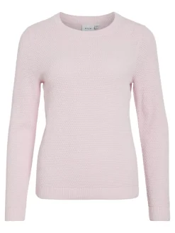 Vila naisten neulepaita VIDalo O-Neck L/S Knit Top-NOOS, Cherry Blossom
