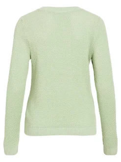 Vila naisten neulepaita VIDalo O-Neck L/S Knit Top-NOOS, Smoke Green