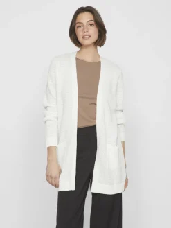Vila naisten neuletakki, VIDALO L/S KNIT CARDIGAN- White Alyssum
