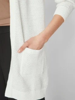 Vila naisten neuletakki, VIDALO L/S KNIT CARDIGAN- White Alyssum