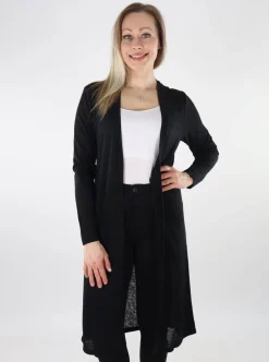Vila Naisten Neuletakki, VIAMER L/S LONG CARDIGAN Musta