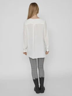 Vila naisten paita Vilucy LS Shirt, valkoinen