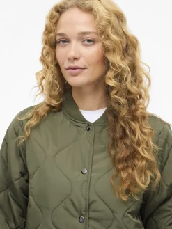Vila naisten tikkitakki VITATE L/S QUILT JACKET - NOOS, Olivine