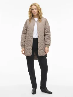 Vila naisten tikkitakki VITATE L/S QUILT JACKET - NOOS, Taupe Gray