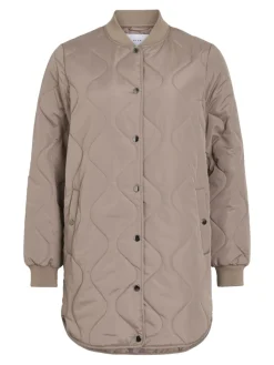 Vila naisten tikkitakki VITATE L/S QUILT JACKET - NOOS, Taupe Gray