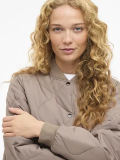 Vila naisten tikkitakki VITATE L/S QUILT JACKET - NOOS, Taupe Gray