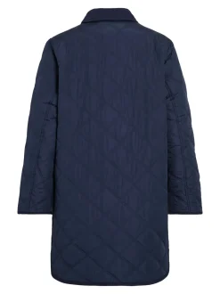 Vila naisten tikkitakki, VIQUILA L/S CORDUROY QUILT LONG JACKET Navy Blazer