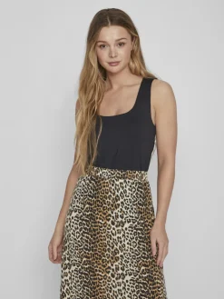 Vila naisten toppi, VIKENZA O-NECK S/L TANK TOP Black