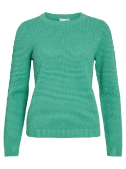 Vila neule K-VIDALO O-NECK L/S KNIT TOP- NOOS, Winter Green