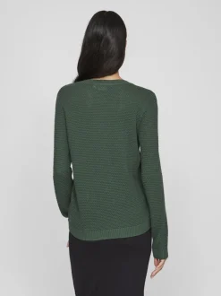 Vila neule, VIDALO O-NECK L/S KNIT TOP Armeijanvihreä