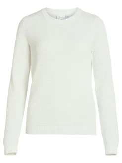 Vila neule, VIDALO O-NECK L/S KNIT TOP Luonnonvalkoinen