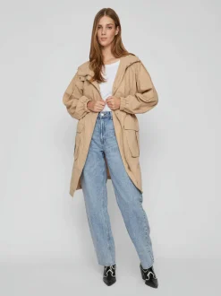 Vila pitkä parkatakki, VISILIANA LONG PARKA JACKET Vaalea Beige