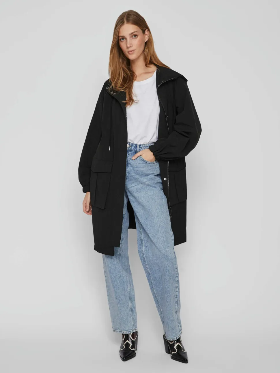 Vila pitkä parkatakki, VISILIANA LONG PARKA JACKET Musta