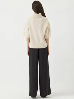 Y.A.S naisten neulepusero, YASEMILA 2/4 WOOL KNIT PULLOVER S. NOOS Sandshell