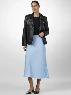 Y.A.S hame, YASPELLA HW MIDI SKIRT Vaaleansininen