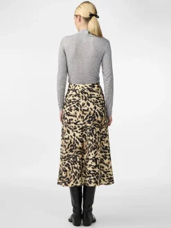 Y.A.S hame, YASPELLA HW MIDI SKIRT Beige Kuosi