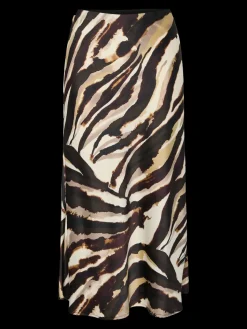 Y.A.S hame, YASPELLA HW MIDI SKIRT Sandshell Zebra Print