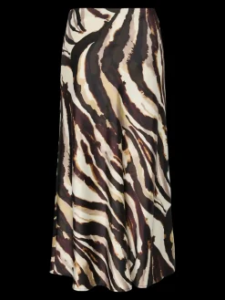 Y.A.S hame, YASPELLA HW MIDI SKIRT Sandshell Zebra Print