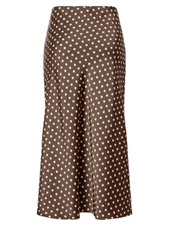 Y.A.S hame, YASPELLA HW MIDI SKIRT S. NOOS Pinecone Small Ecru dots
