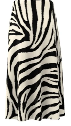 Y.A.S hame, YASPELLA HW MIDI SKIRT Valkopohjainen Kuosi