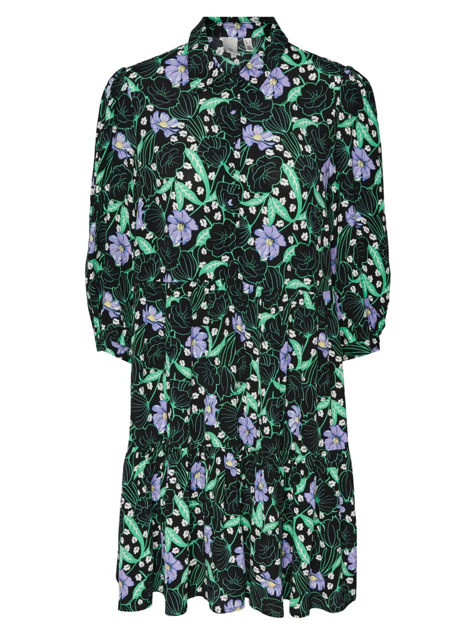 Y.A.S mekko, YASERIKA 3/4 DRESS Musta Kuosi